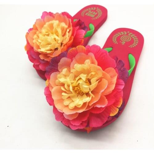 HAHA FLOWER New summer handmade Artificial Flower women flip flops Non slip flat casual original beach holiday women slippers