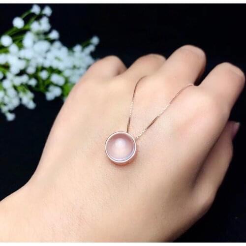 Exquisite pink rose quartz gemstone pendant of necklace 925 silver necklace 10*10mm size gem luckystone girl birthday gift sale