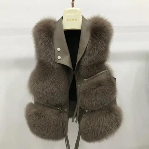 2021 Winter Warm Faux Fur Vest Women Luxury Waistcoat Solid Multiple Zippers Sleeveless Vest Single Breasted Fur Vest Waistcoat