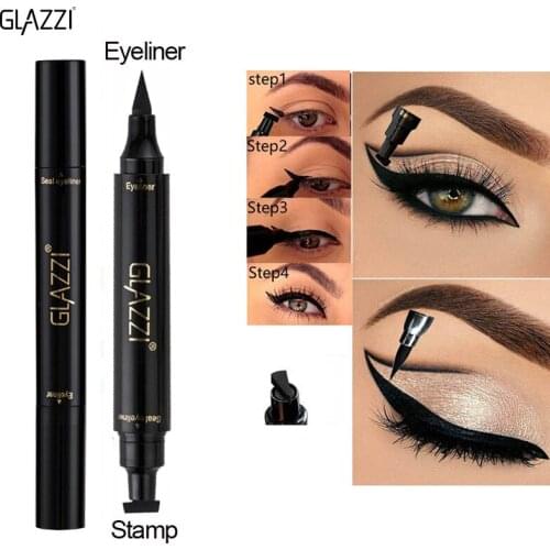 Liquid Eyeliner Pencil Super Waterproof Black Double-Headed Stamps Eye liner Eye maquiagem Cosmetic Makeup Tool TSLM1