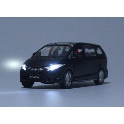 1:32 Scale mpv models Metal Diecast Car MPV Model For TOYOTA PREVIA Collection Vehicle Pull Back Sound&Light Toys Car
