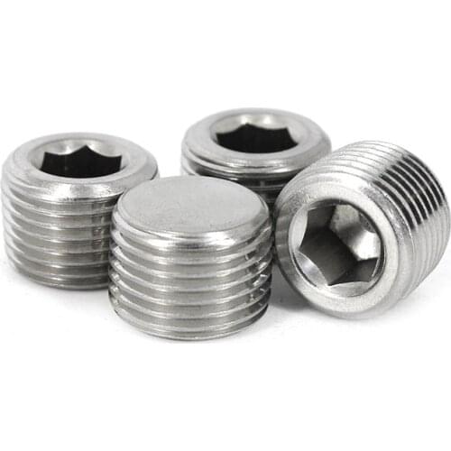 1/8" 1/4" 3/8" 1/2" 3/4" 1" BSP Male Therad 304 Stainless Steel Hex Socket End Cap Plug Pipe Fitting Connector Adapter Coupler