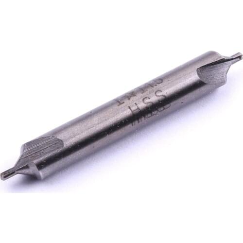 1Pcs New 6mm Shank Diameter 2 Flutes Center Drill Bit High Speed Steel Hss Drill Bit Tool Flute diameter 1mm Length 45mm Hot
