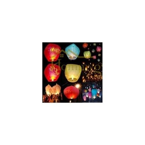 10pcs Thicken DIY Chinese Sky Paper Flying Wishing Lanterns Fly Candle Lamps Christmas Party Birthday Wedding Decoration LIght