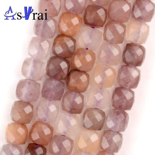 5mm Natural Faceted Multicolor Crystal Stone Beads For Jewelry Making Square Loose Spacer Beads DIY Bracelet Necklace Charms 15"