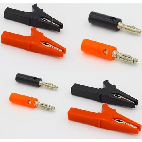 55MM Alligator clip + BANANA PLUG, test probe with 4mm Banana Plug Cable Clips