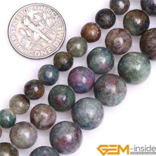 6mm 8mm 10mm Round Natural Green Red Brazil Rubys Apatite Accessorries Beads For Jewelry Making Strand 15 Inch DIY Jewelry Gifts