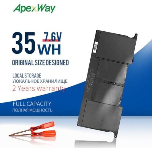 ApexWay 7.6V Laptop Battery for Apple MacBook Air 11" A1370 Mid 2011 & A1465 (2012-2015) 35WH 7.3V,Repace: A1406 A1495 Batteries