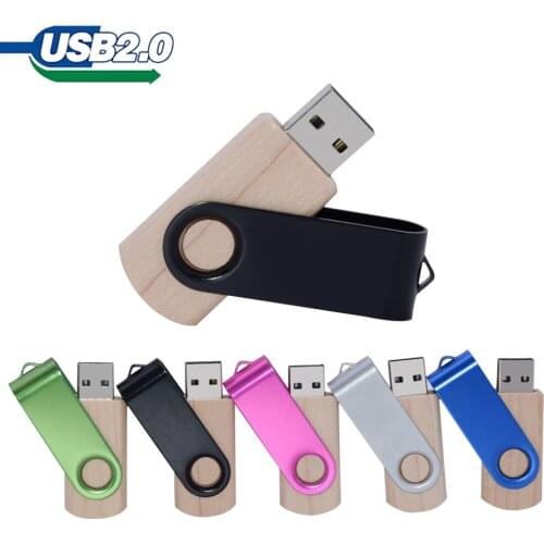 10pcs free logo) usb 2.0 usb flash drive high speed clip real capacity pendrive 4gb 8gb 16gb 32gb 64gb high quality Wood gift