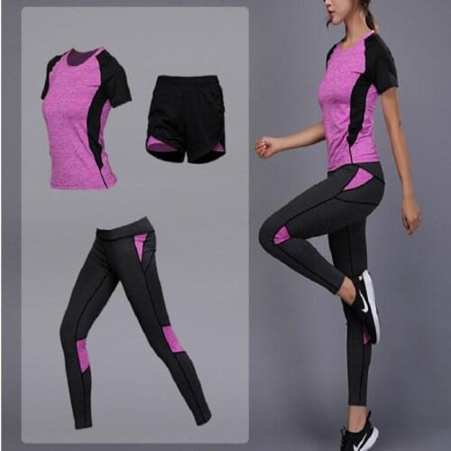 Damdos Womens sportswear Yoga Set Fitness Gym Clothes Running Tennis Shirt+Pants Yoga Leggings Jogging Workout Sport Suit