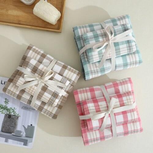 Household Japanese Cotton Plaid Gauze Towel Adult Soft And Comfortable Skin-friendly Face Fowel Bathroom Bath Towel