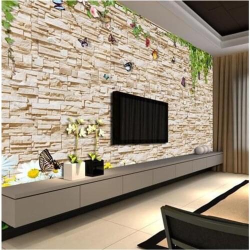 Vine brick murals Chinese TV backdrop wallpaper living room bedroom murals papel de parede photo wallpaper