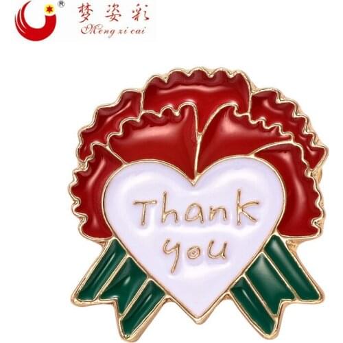 MZC Small Exquisite Heart Red Flower Brooch Vintage Brosche for Women Cravat Girlfriend Gift Brooch Costume Jewelry Mothers Day