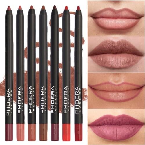 12 Colors Matte Lip Liner Pencil Waterproof Long lasting Brown Sexy Makeup Lipsticks Natural Lip Contouring Pen Beauty Cosmetic