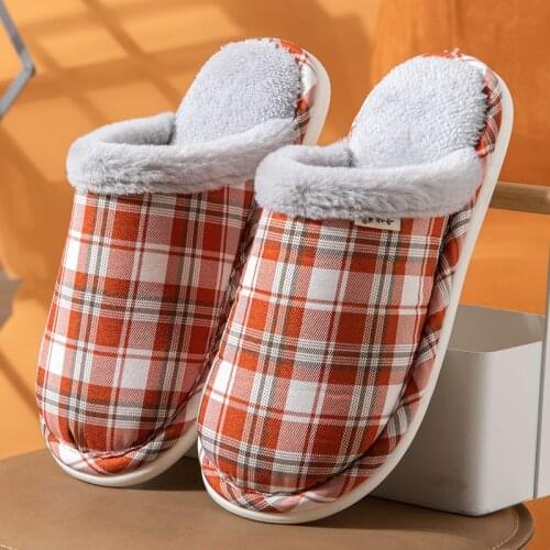Mens Slippers Striped Autumn Winter Home Slipper For Men and Woman Antiskid Soft Plush Slippers Home Warm Indoor Beadroom Shoes