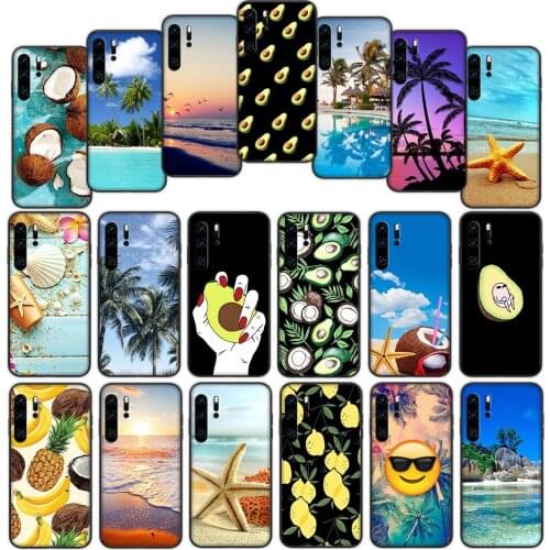 Fruit Coconut Avocado Beach Soft Cover Case for Huawei P40 P30 P20 P10 Lite Pro Nova 5t