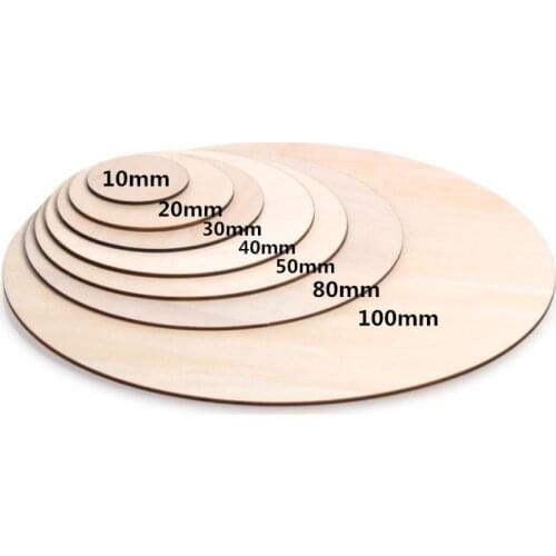 10-80mm Unfinished Round Wood Circle Cutout for Wedding Table Scatter Decoration Round Wood Craft