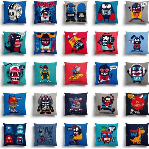 New Comic Drawings Cushion Cases Home Decorative Pillows Case Modern Bedroom Soft Throw Pillow for Living Room Sofa Pillowslip