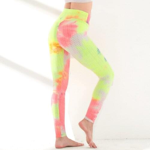 Tight-fitting Leggings High-waist Hip-lifting Yoga Pant 2021 Explosive Sport Shorts Seamless Tie-dye Jacquard Fitness Clothing