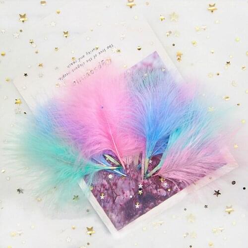 Turkey Feathers Chicken Feather Fluffy Plumes 4-6 Inches 10-15cm Beautiful Natural Colorful Plume For Crafts Trim 50pcs