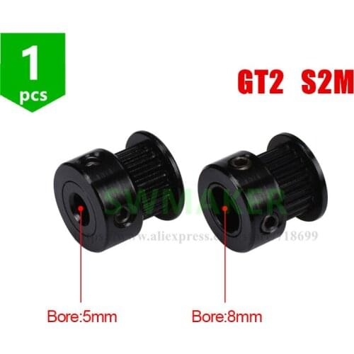 SWMAKER NEW GT2 S2M Black Color Aluminum Timing Belt pulley 20 teeth bore 5/8mm for RepRap 3D printer GT2-6mm Width Timing Belt