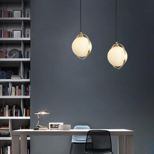 Indoor chandelier dining table spherical bar table lamp bedroom study living room lighting glass multi-head background lamp