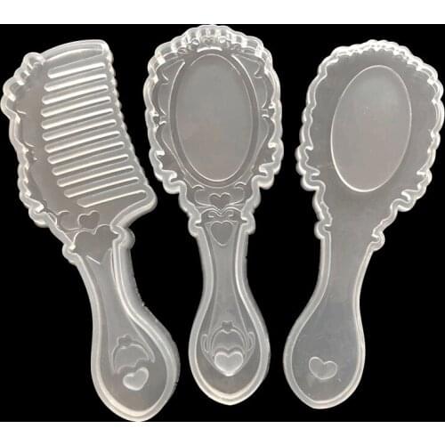 Silicone Mold Comb Retro Mirror Epoxy mold Party birthday cake decoration tools