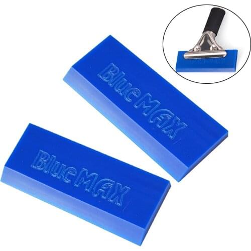 FOSHIO 2pcs BLUEMAX Rubber Window Tint Water Wiper Scraper Windshield Snow Ice Remover Auto Wrap Household Cleaning Blade
