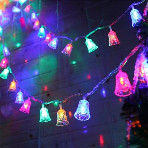Waterproof led string light Jingle Bell fairy decoration with remote 8 Modes Battery operated Indoor/Outdoor
