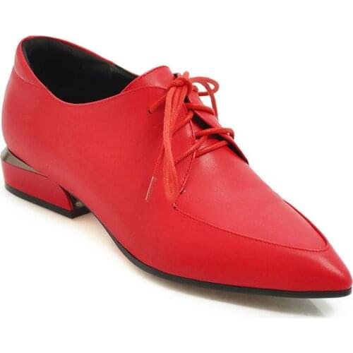 British wind spring 2019 new low heel side with size 43 lace-up point code 33 - single woman shoes