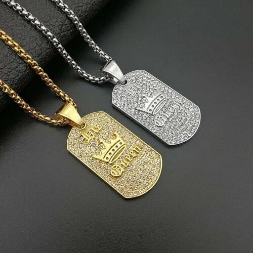 Gold silver color Queen Crown Woman Jewelry Sets Pendant Necklace And Stud Earrings Set For Party Gifts hip hop style