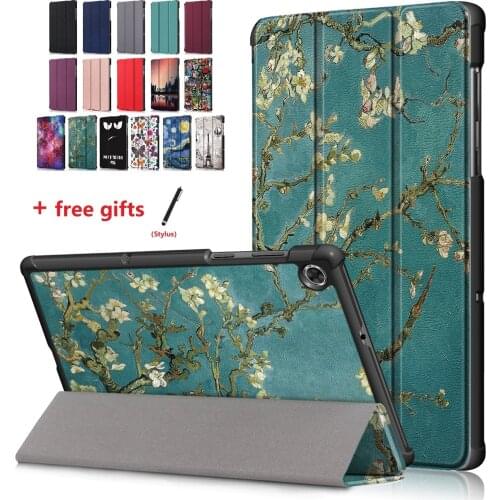10.1" Case Pu Leather Cover for Fundas Lenovo M10 HD 2nd Gen TB-X306X X606F X505F X605F Auto Wake/Sleep Stand with Soft Film+Pen