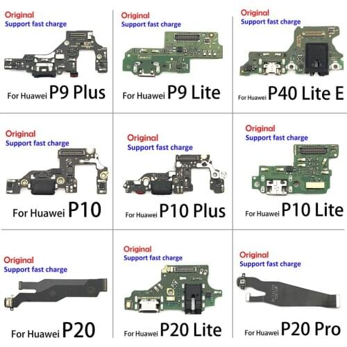 100% Original New USB Charging Connector Port Flex Cable With Microphone For Huawei P9 P10 P20 P30 Lite Plus