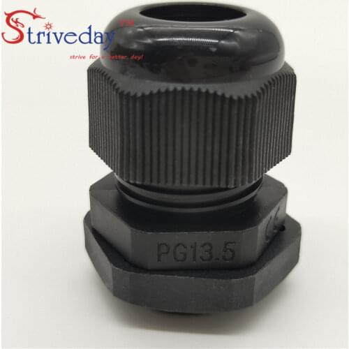 100pcs/lot White Black PG13.5 Nylon cable gland Wiring Accessories LED cable connector waterproof Gland