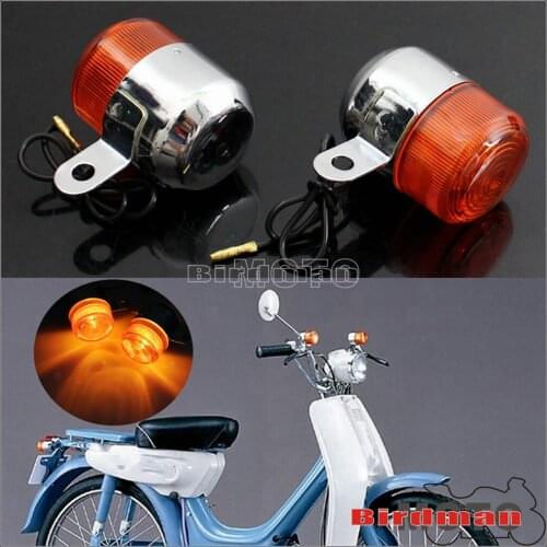 12V 10W Motorcycle Bulb Turn Signal Light Amber Blinkers Flash Brake Indicator Lamps For Honda DAX Z50 ST50 70 CT70 Cafe Racer
