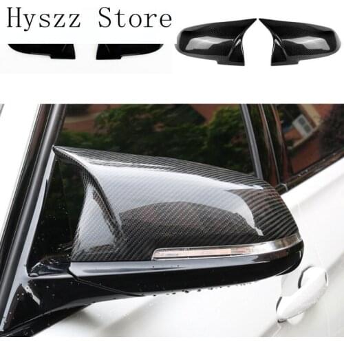 2 pieces Rearview Mirror Cover Cap Carbon Black for BMW Series 1 2 3 4 X M 220i 328i 420i F20 F21 F22 F23 F30 F32 F33 F36 X1