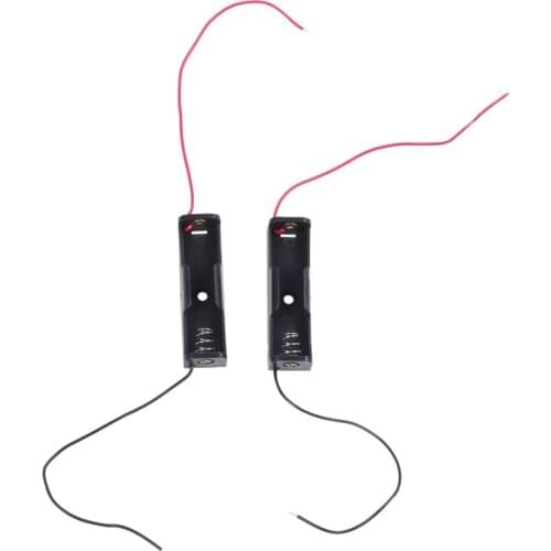 2pcs Spring Clip Black Plastic 1 x 1.5V AA Battery Case Holder
