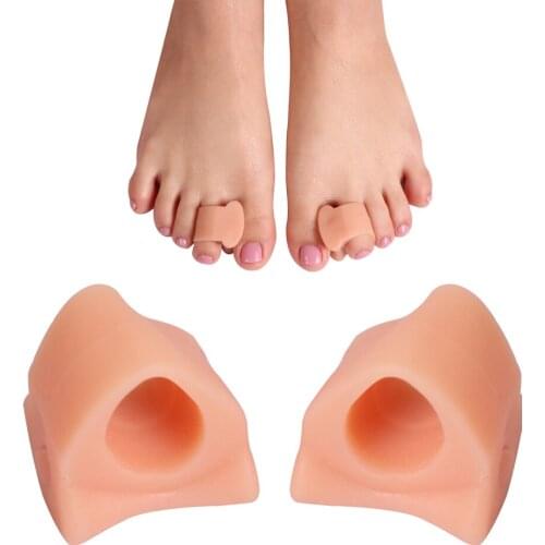 2pcs Toe Separators Gel Straighteners Toe Spreaders for Bunion Hammer Toes Foot Care Supplies