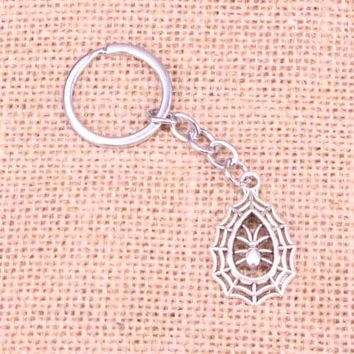 20pcs 35*20mm spider cobweb halloween Pendants DIY Men Car Key Chain Ring Holder Keyring Souvenir Jewelry Gift