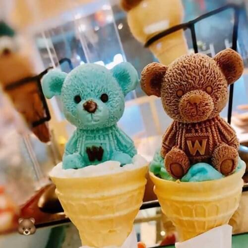 3D Ice Cube Maker Little Bear Dog Shape Tray Ice Cream Tool Teddy Bear DIY Kitchen Frozen Mold Whiskey Wine Cocktail Ice Cube