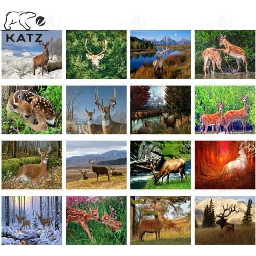 Elk Sika Deer Diamond Painting Handmade Diy Leisure Toy Animal Realistic Picture Diamond Embroidery Cross Stitch Gift or Decor