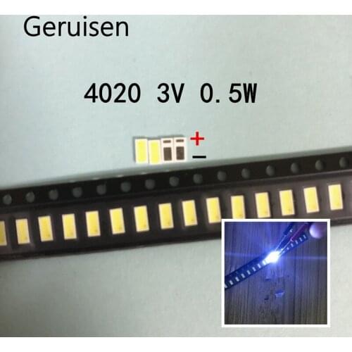 AOT LED 2000piece/lot Backlight 0.5W 3V 4020 48LM Cool white LCD Backlight for TV TV Application 4020C-W3C4