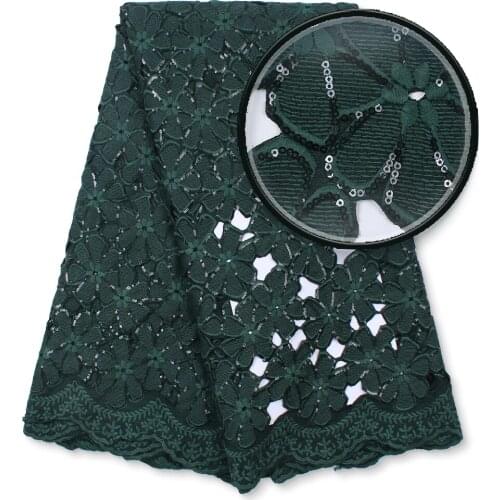 Nigeria Lace Cord lace Fabric Embroidered Sequins Punch Holes African Dry Lace Fabric Tissue Cord Lace For Woman Party 4160B