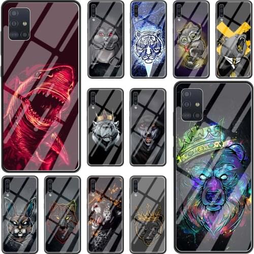 Lion Wolf Tiger Bear Rabbit Shark Phone Case For Samsung Galaxy A51 A71 A50 A21s A31 A10 A41 A20e A70 A30 A11 A40 Glass Cover