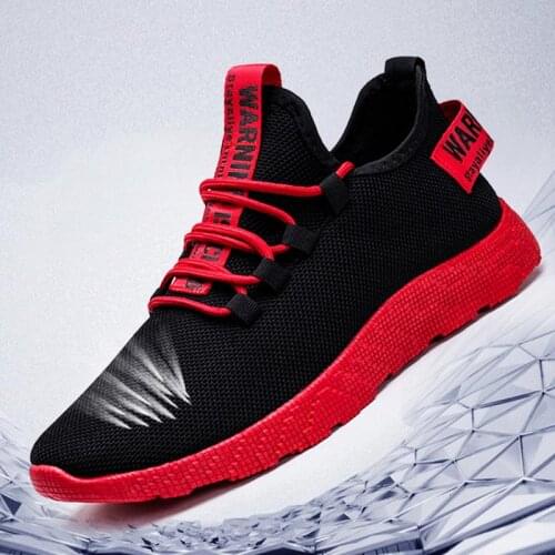 Plus Size Breathable Mesh Running Shoes for Men Summer Sneakers Man Sport Shoes Sports Sneakers Black Red Footwear Boty GMB-1434