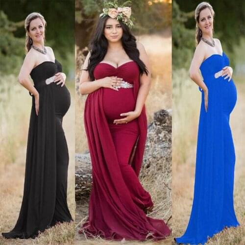Photography Maxi Long Clothes For Pregnant Women Chiffon Dress Maternity Dresses For Photo Shoot Pregnancy Dress