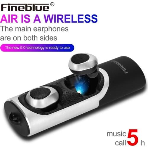 FineBlue XS MAX bluetooth 5.0 free role switching Wireless Earphones with Dual Mic Bluetooth V5.0 3D Stereo