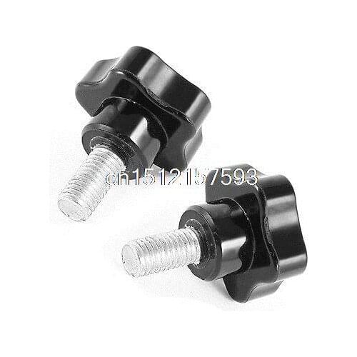 Milling Machine 9mm Threaded Diameter Black Star Shape Head Knob 2 Pcs