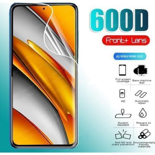 600D Hydrogel Film for xiaomi poco x3 nfc Full Screen Protector Film for poco x3 m3 f3 pro Protective Safety Film Not Glass