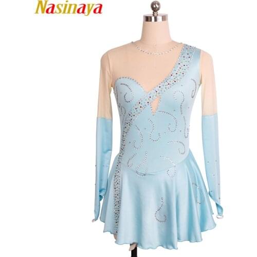 Nasinaya Figure Skating Dress Customized Competition Ice Skating Skirt for Girl Women Kids Gymnastics Performance Colorful